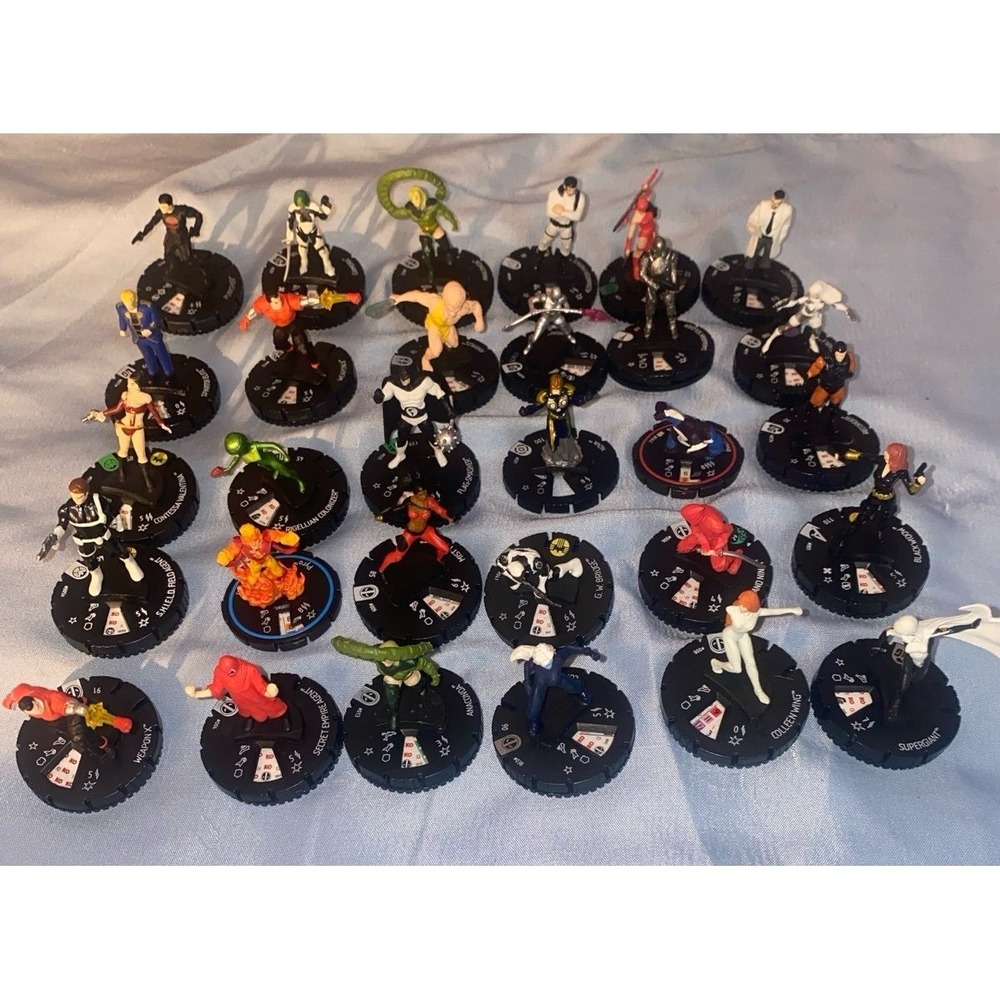 Mixed HeroClix Lot - Marvel & DC Miniature Figures - NO CARDS - RPG D&D